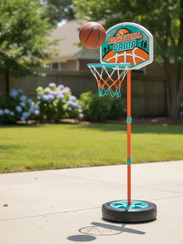 Set Básquetball Baloncesto Base Aro Portátil Niños + Balón