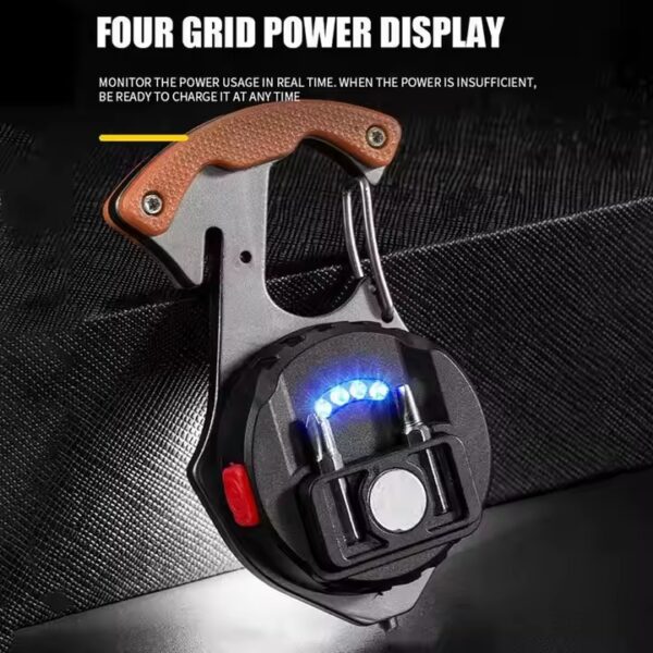 Mini Linterna Recargable De 3 Engranajes Llavero, Encendedor