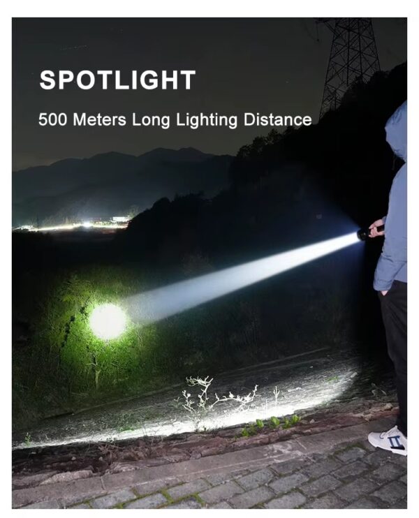 Linterna De Plástico Abs Xhp70 Led Lcd Pantalla Digital