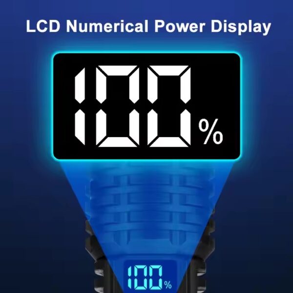 Linterna De Plástico Abs Xhp70 Led Lcd Pantalla Digital